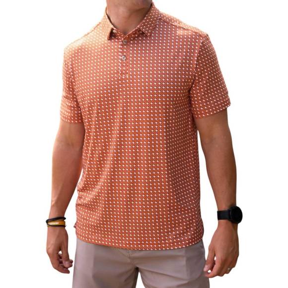 NEW BURLEBO performance polo texas in orange - Picture 1 of 3